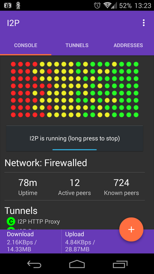 i2p+ router running on android device