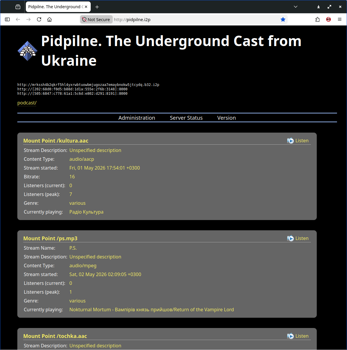 pidpilne.i2p site