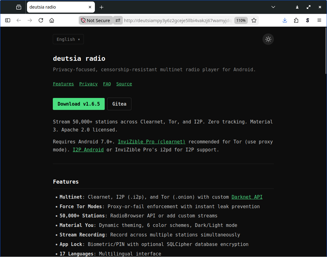 android radio site