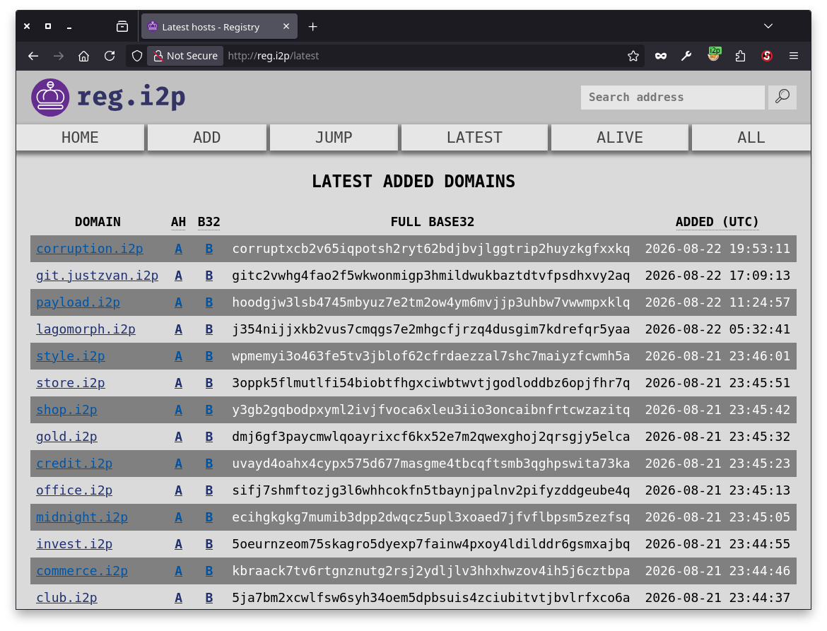 reg.i2p Latest page