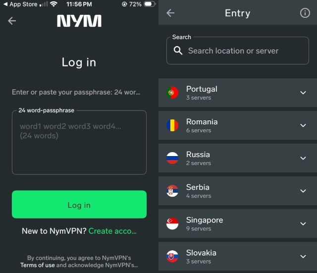 NYM client - iOS